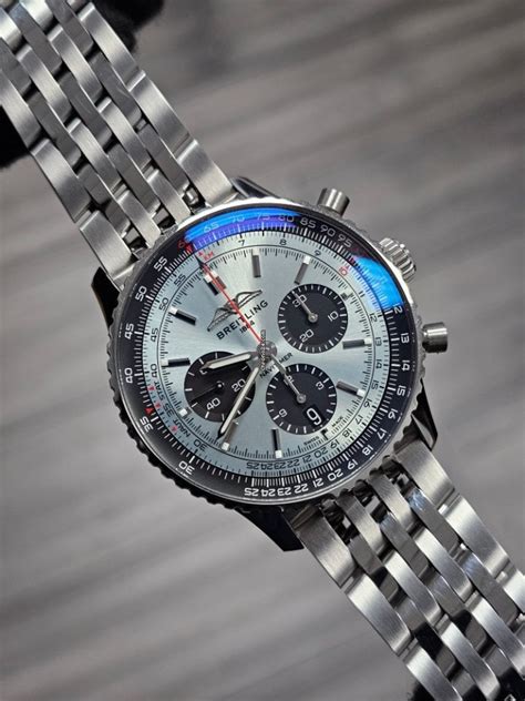 breitling platinum ice blue|Breitling navitimer 43 ice blue.